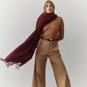 CUYANA Bordeaux Recycled Cashmere Scarf NWT